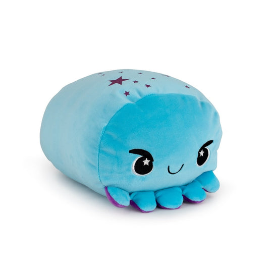 Henry the Octopus is a plush toy shaped like a blue octopus with a smiling face, star patterns on its head, and purple-tipped tentacles, shown on a white background.