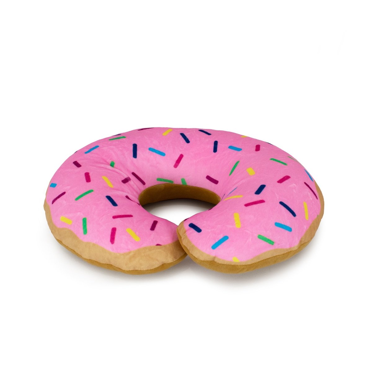 The Starlight Honey 2-in-1 Travel U-Neck Pillow is shaped like a donut with pink frosting and colorful sprinkles, shown on a white background.