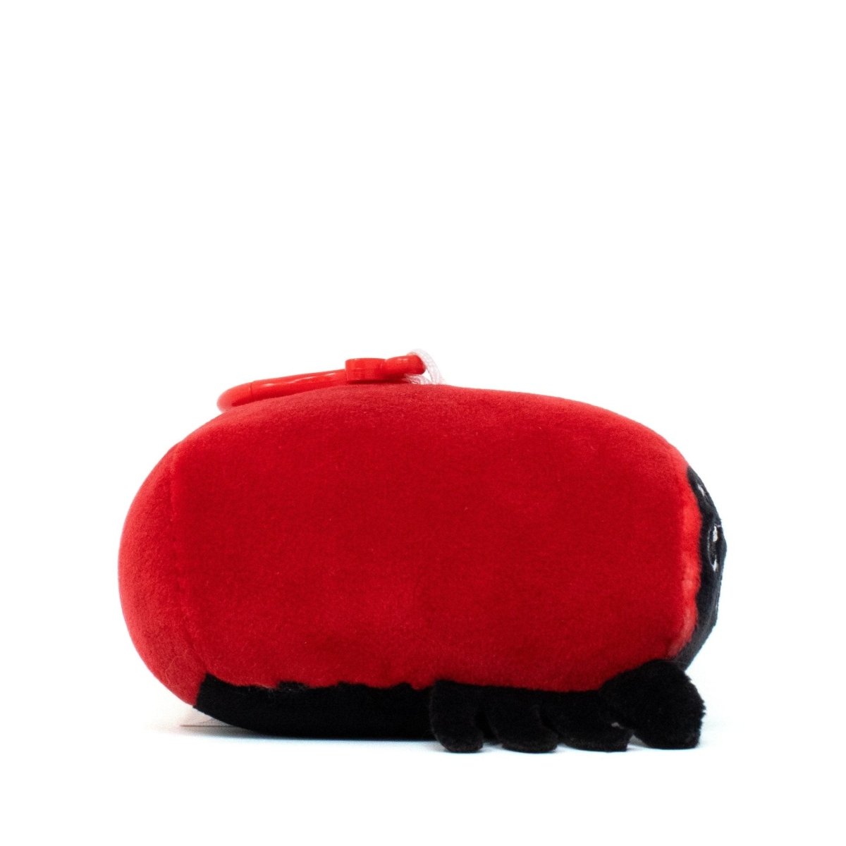 Muffet the Spider Clip-On from the Moosh-Moosh Spooky Series is a plush toy shown from the side on a white background, featuring small black legs and a partially visible face with button eyes.