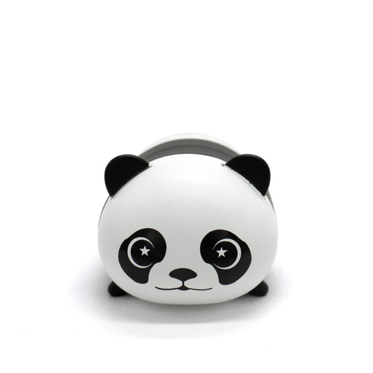 Pandy the Panda Vinyl Collectible Figurine is a small, round, white figure with black ears, starry eyes, and black paws—crafted from quality materials and displayed on a plain white background.