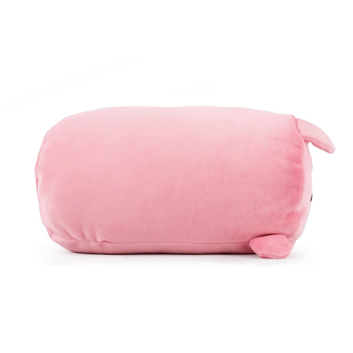 Pinky the Pig Plushie, with its ultra-soft pink rectangular body, short rounded ears, and small feet, takes center stage in the image against a plain white background.