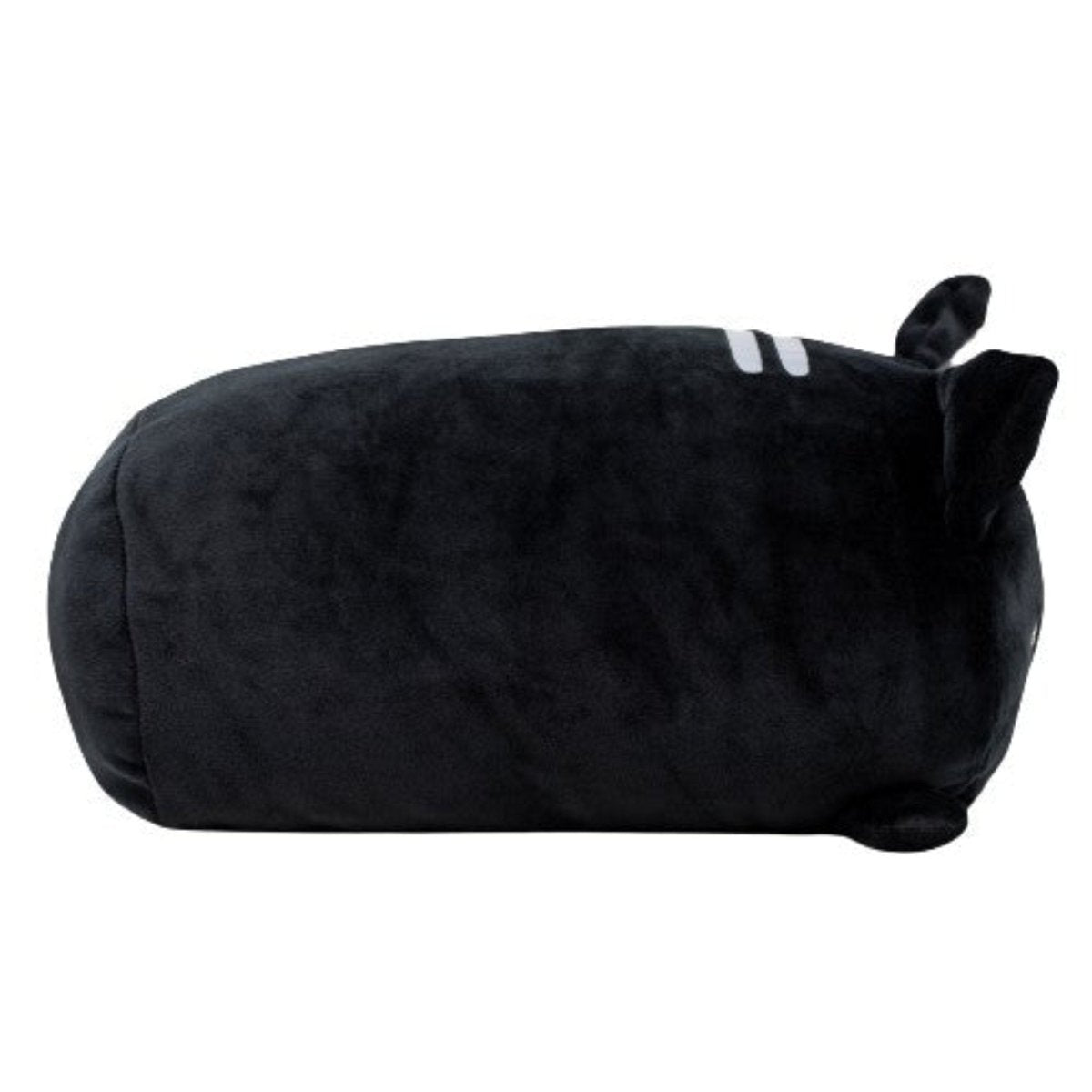 Fortune the Cat Plushie, a cylindrical animal-shaped plush toy featuring small ears and subtle facial features, is shown in soft black against a plain white background.