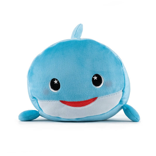 Front View - Blue Whale Shark stuffed animal plushie with cute smile