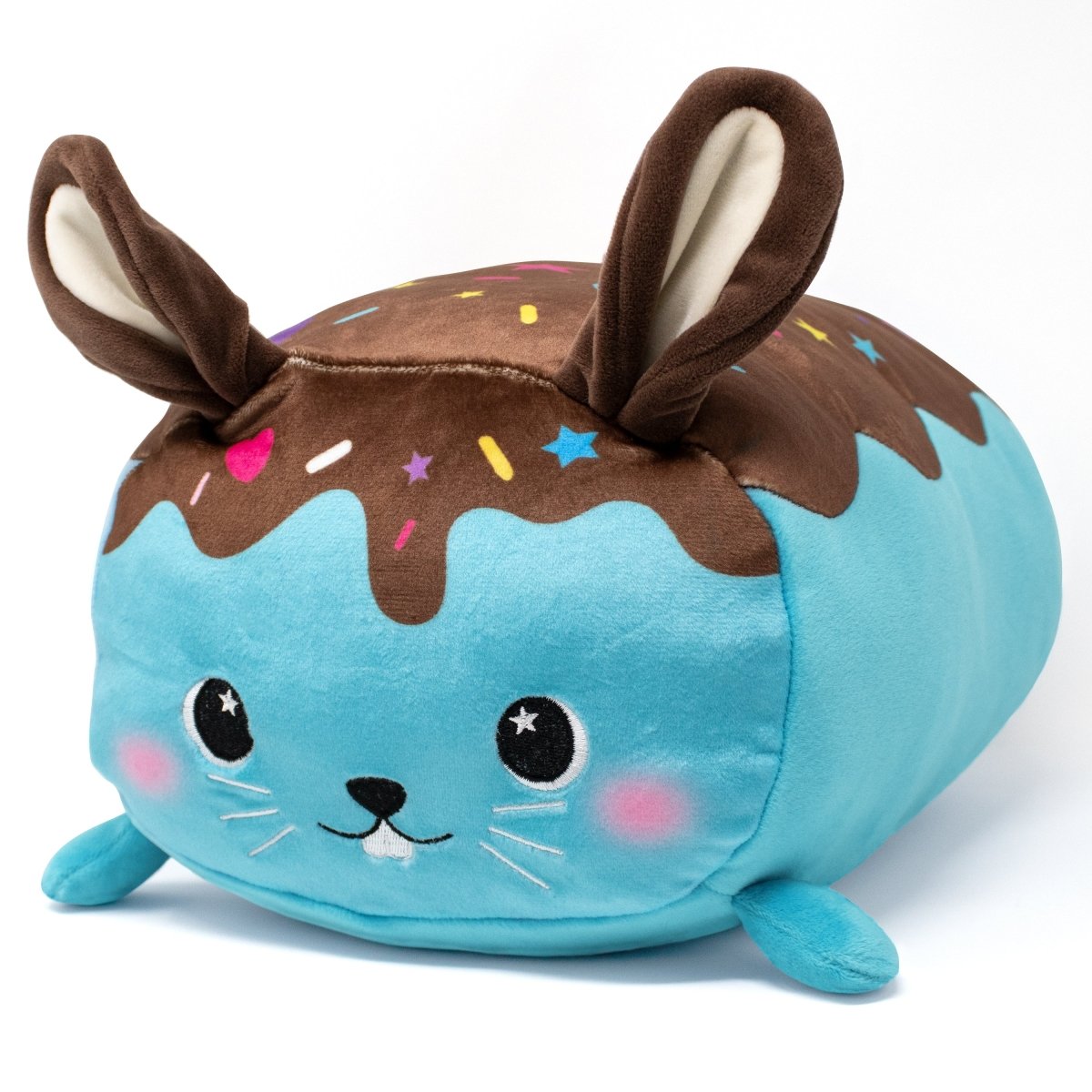 Blue Bunny Stuffed Animal with Chocolate and Sprinkles
