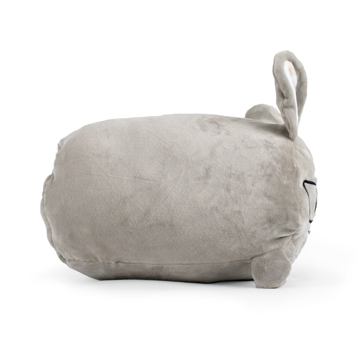 Side view - Grey bunny with reading glasses stuffed animal plushie