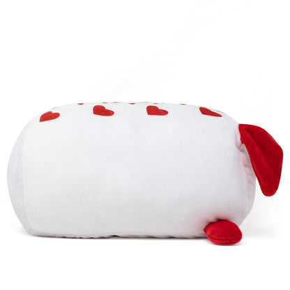 Shaped like a roll, Ed the Dalmatian Plushie is ultra-soft, featuring small red hearts on top with red felt ears and tail. Perfect for Valentine’s Day, its simple yet charming design makes it an adorable cuddle companion.