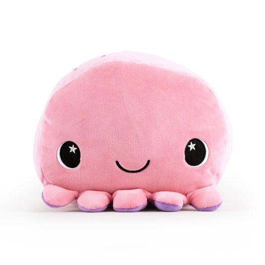 Pink little cute octopus with soft tentacles soft plush stuffed animal pillow plushie for cuddling and sleeping