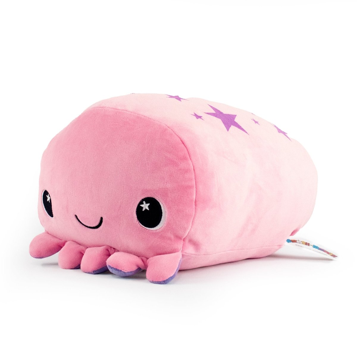 Pink little cute octopus with soft tentacles soft plush stuffed animal pillow plushie for cuddling and sleeping