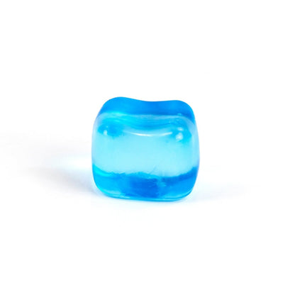 A single solid Sugah-mals Cube from Bubblegum's Favorite Toy, with a smooth, rectangular blue shape, sits on a plain white background.