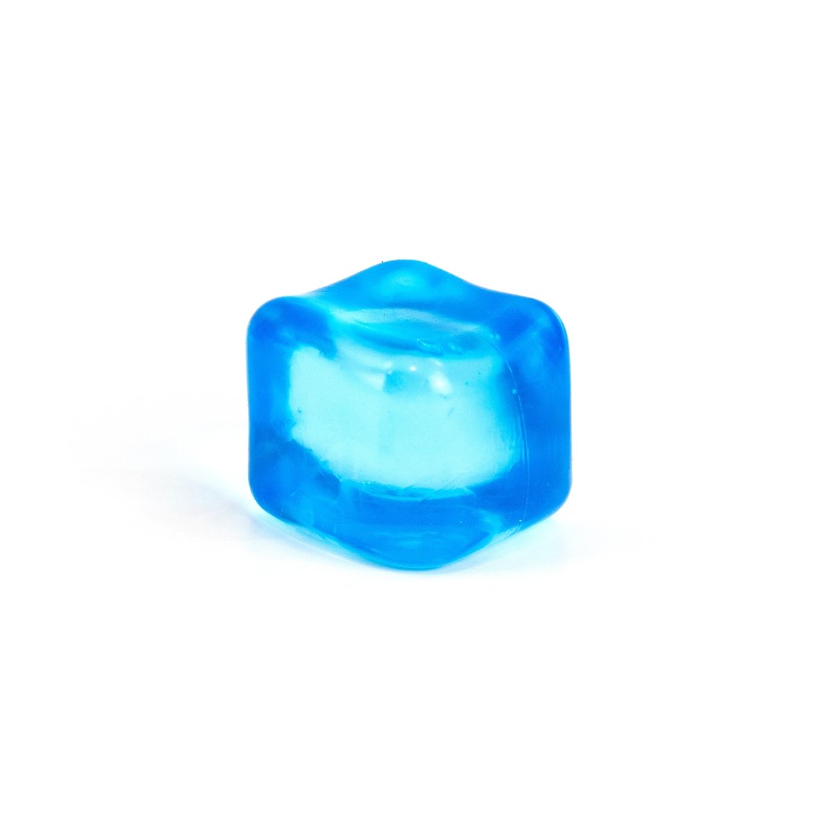 A single blue translucent Bubblegum's Favorite Toy - Solid Sugah-mals Cube is placed on a white background.