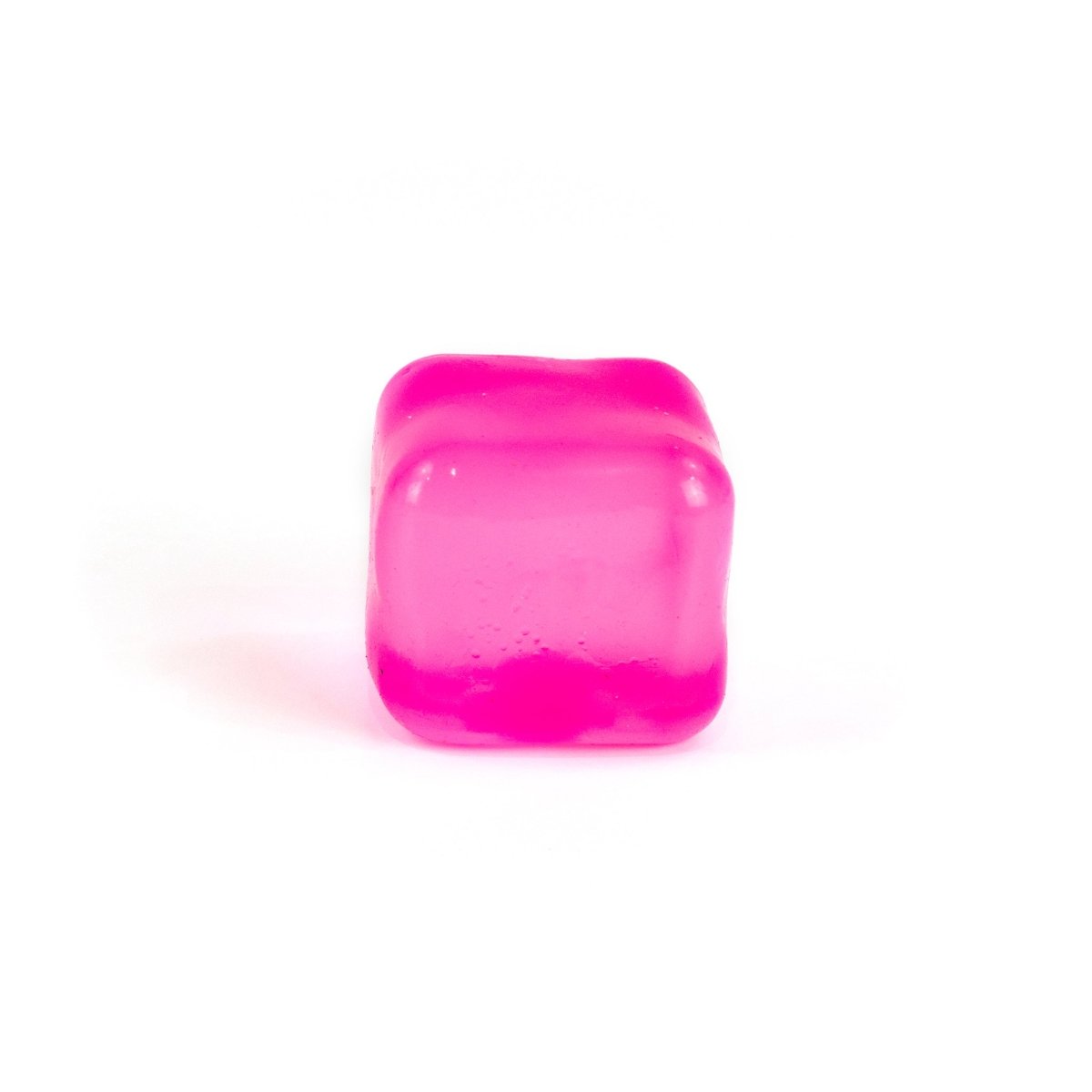A single Bubblegum's Favorite Toy - Solid Sugah-mals Cube, a translucent pink gummy shaped like a cube, is centered on a white background.