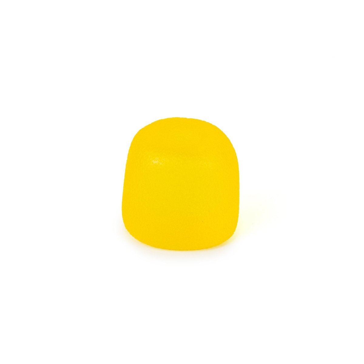 A single Bubblegum's Favorite Toy - Sugah-mals Gumdrops, bright yellow, sits centered on a plain white background, resembling a playful stress relief toy.