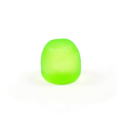 A single bright green Bubblegum's Favorite Toy - Sugah-mals Gumdrops, with a bumpy sugar-coated texture, sits on a plain white background, resembling a squishy cube stress relief toy.