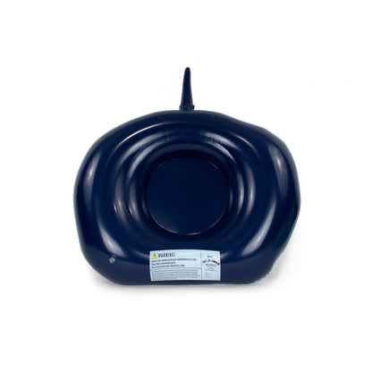 The Neptune 32" Inflatable Pool Float is a black whale-shaped inflatable with a small tail, circular seat, and visible warning label—ideal for playful pool parties.