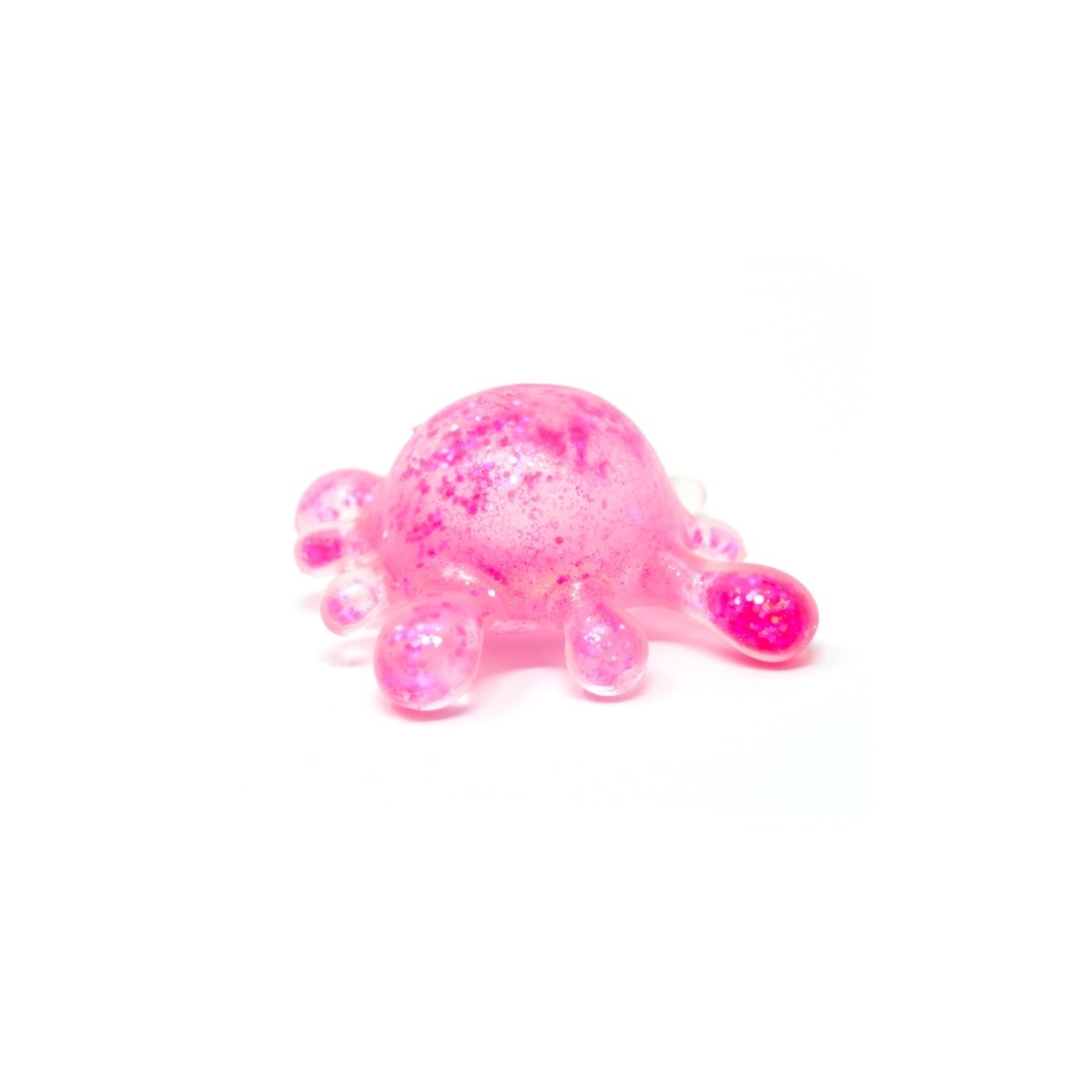 Introducing Bubblegum’s Favorite Toy – Splat Squishy: a small, pink, translucent, dome-shaped sensory toy with multiple rounded protrusions on a white background, perfect for stress relief and squishy fun.