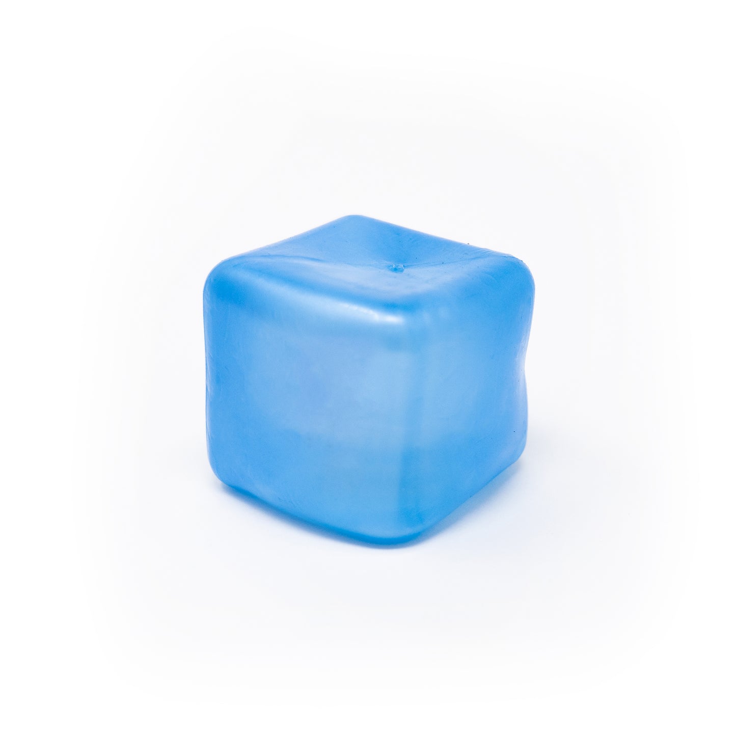 A single Sugah-mal Pearl Cube from Bubblegum’s Favorite Toy, featuring a blue plastic design with rounded edges, is displayed on a white background.