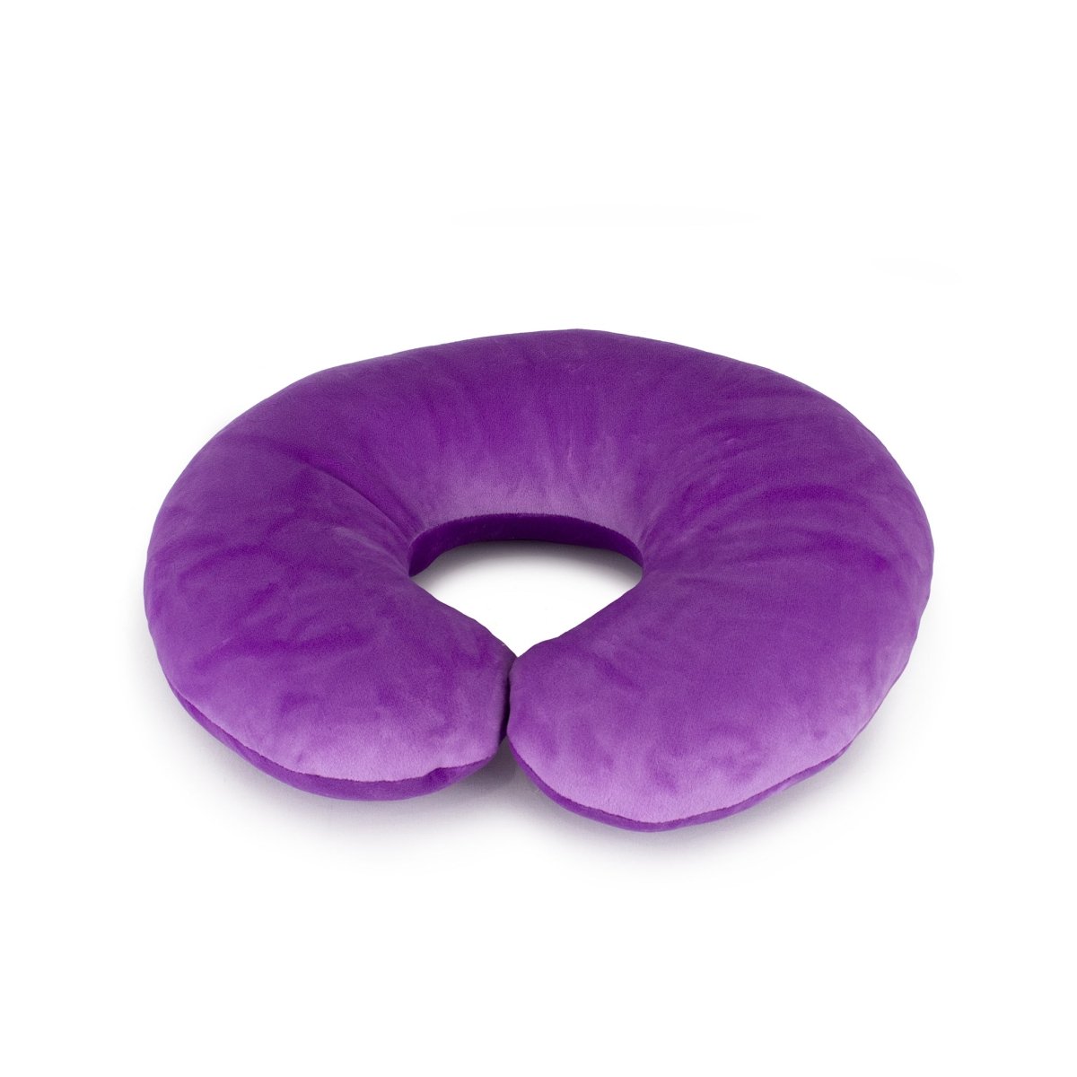 A purple Starlight Drac 2-in-1 Travel U-Neck Pillow with a soft, plush texture, displayed on a white background—your perfect buddy for comfortable journeys.