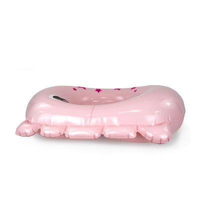 The Handi Andy 32" Inflatable Pool Float is a pink, cartoonish animal paw-shaped pool float with star patterns and a black oval side detail—ideal for adding fun to any pool party collection.