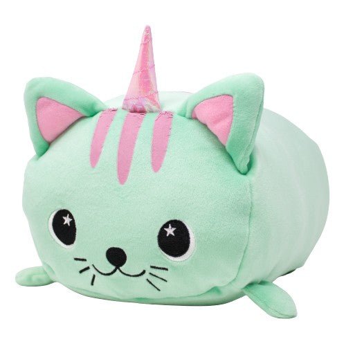 Mint Green Caticorn Stuffed Animal with Pink Horn and Ears
