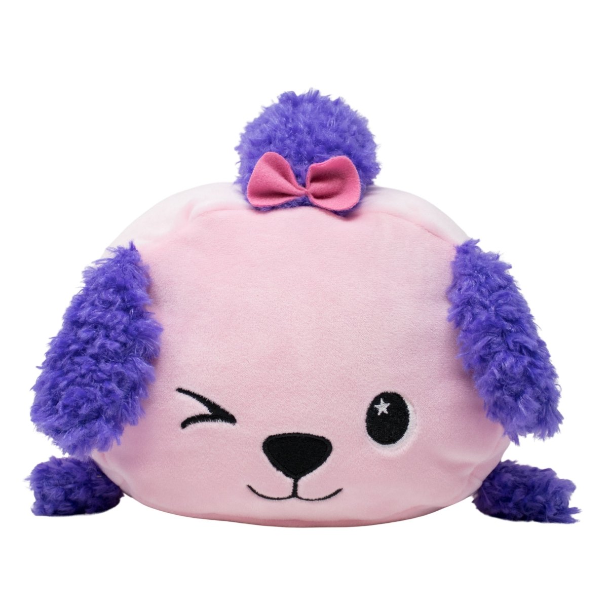 Pink Poodle Stuffed Animal with Purple Ears and Feet