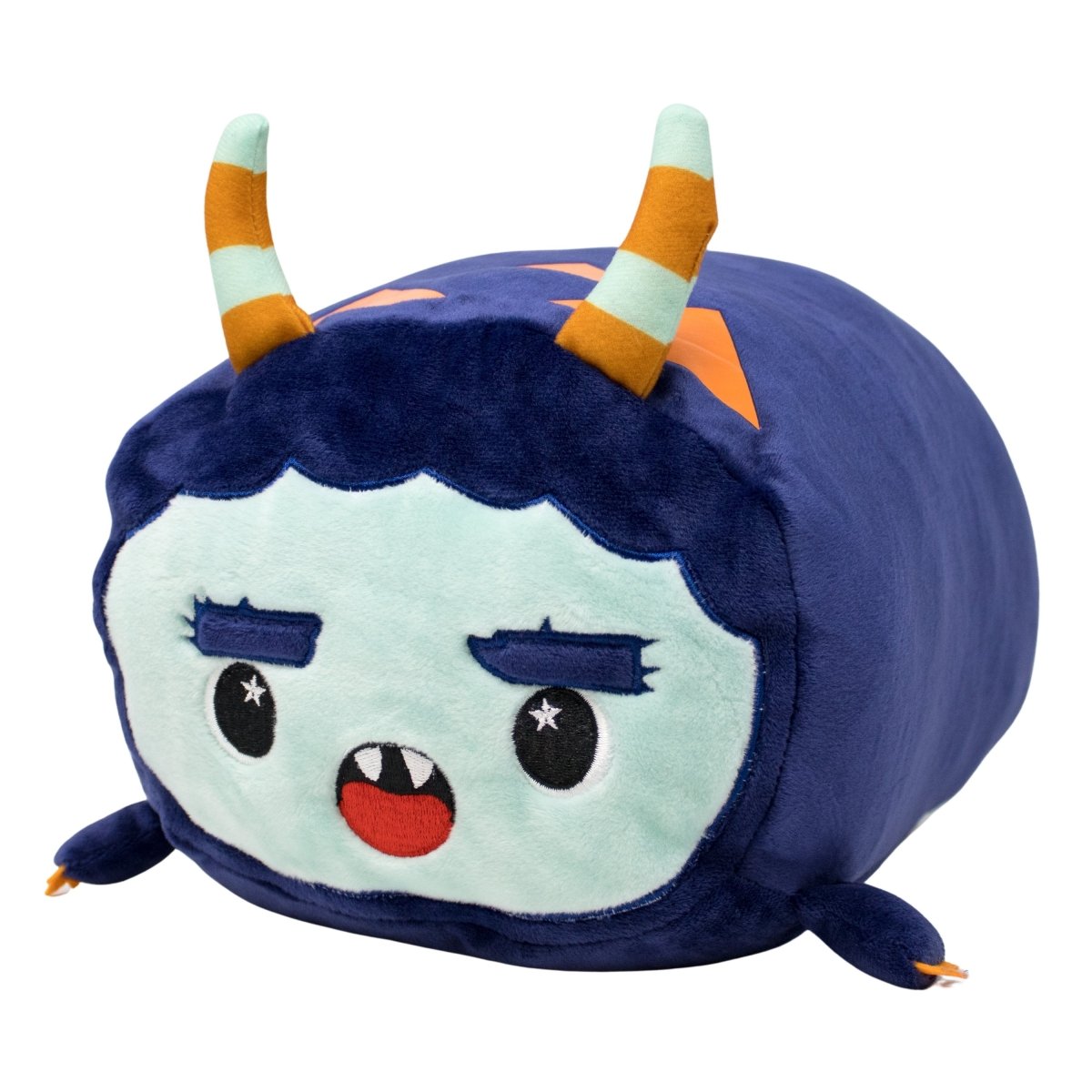 Dark Blue Monster Stuffed Animal with light blue face.