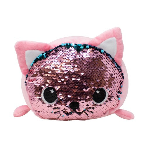 Kandy Kat the Pink Cat - Sequin Faced Plushie